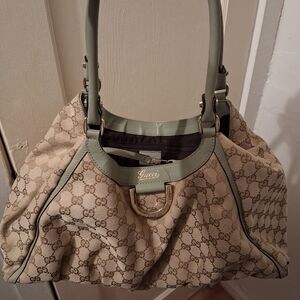 Gucci Beige and Sage Shoulder Bag